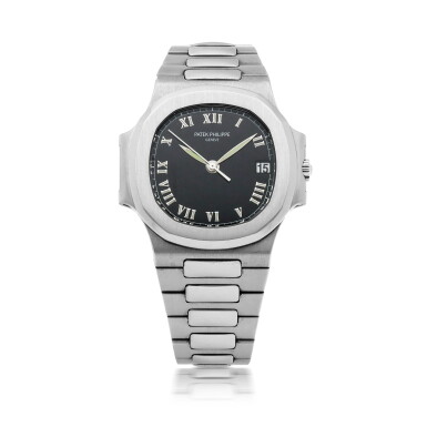 View full screen - View 1 of Lot 310. NAUTILUS, REF 3800 STAINLESS STEEL WRISTWATCH WITH DATE AND BRACELET MADE IN 2001 .