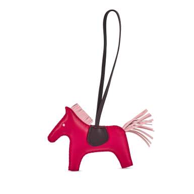 View full screen - View 1 of Lot 87. Rose Sakura Framboise Rouge Sellier Milo Lambskin Grigri Rodeo Charm MM, 2021.