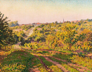 View full screen - View 1 of Lot 109. Paysage au clocher.