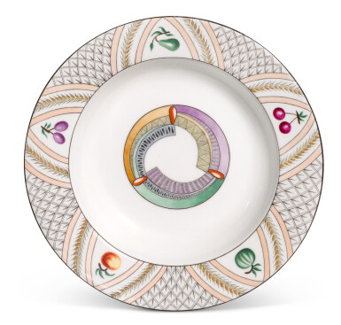 View full screen - View 1 of Lot 174. Sickles: a Soviet propaganda porcelain plate, State Porcelain Factory, Petrograd, 1925.