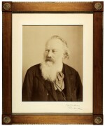 J. Brahms. Exceptionally large photograph signed on the mount ("Johannes Brahms"), 1897