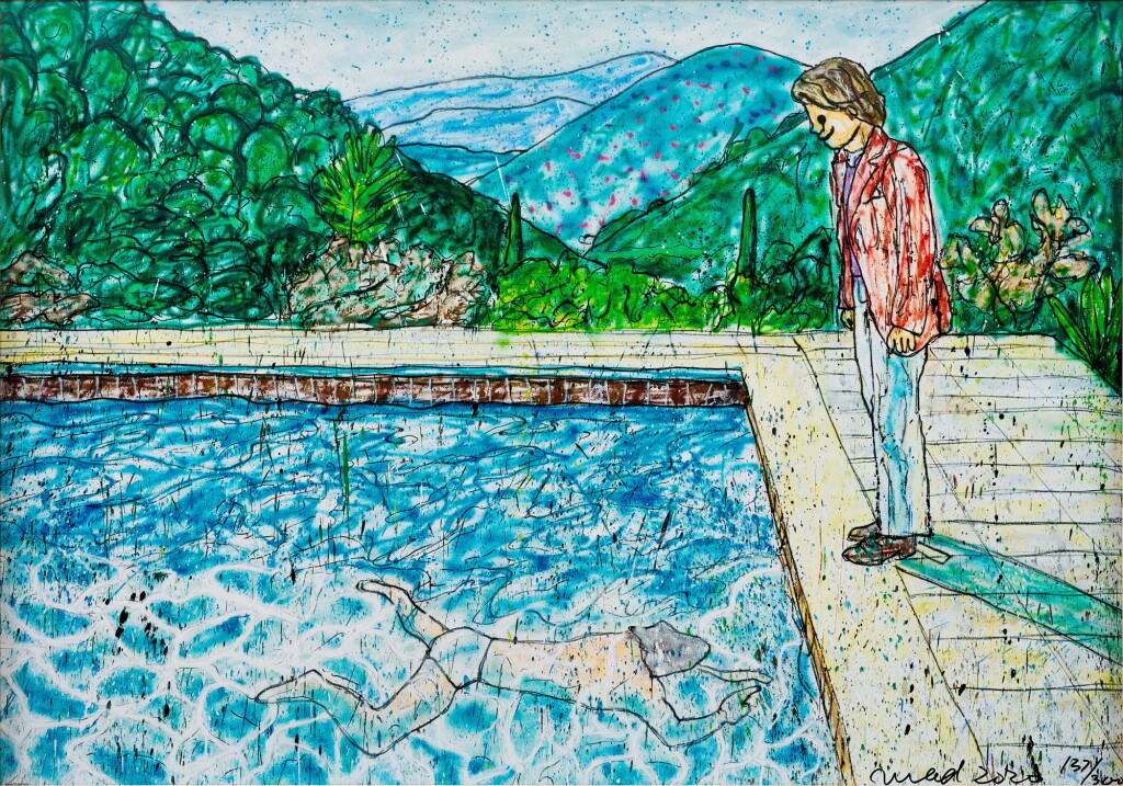 View full screen - View 1 of Lot 89. Portrait of an Artist (Pool with Two Figures) Ⅱ (Inspired by David Hockney)_P | 藝術家肖像(游泳池與兩個人像)II(靈感自大衛·霍克尼)_P .