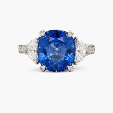 View full screen - View 1 of Lot 369. Sapphire and Diamond Ring .