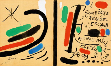 View full screen - View 1 of Lot 153. El Somriure al peu de l'escala. Signé. Gouache et encre de Chine sur carton, 20 x 34 cm. Vers 1970.