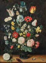 Nature morte au bouquet de fleurs et aux papillons