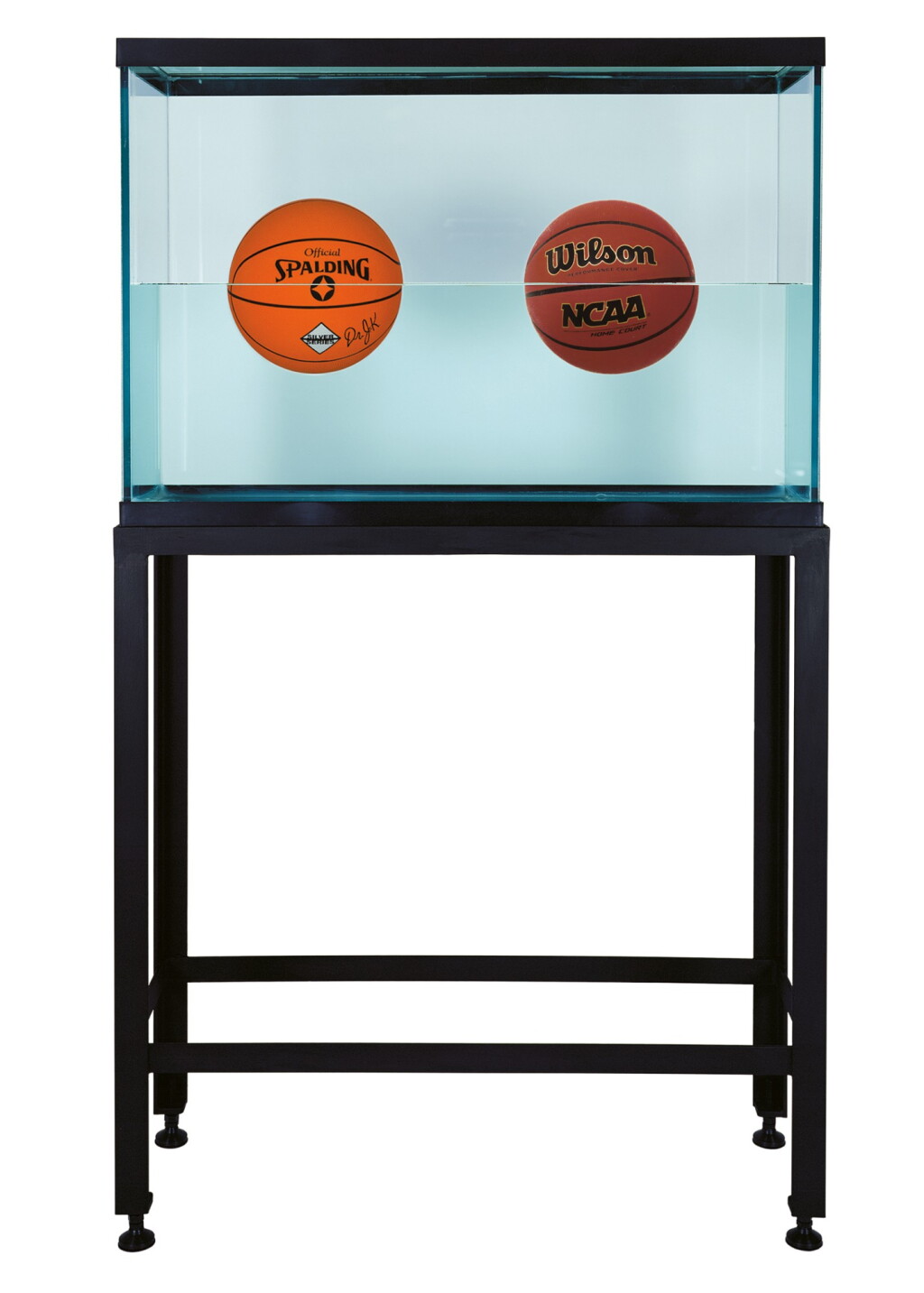 View full screen - View 1 of Lot 122. Two Ball 50/50 Tank (Spalding Dr. J Silver Series, Wilson Supershot) | 《半滿水缸,兩個籃球(Spalding Dr. J Silver 系列與 Wilson Supershot)》.