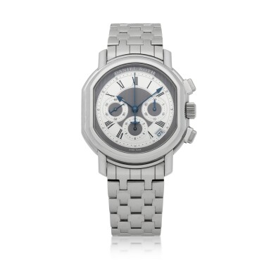 View full screen - View 1 of Lot 528. Ref. 247.X.10 Stainless steel chronograph wristwatch with date and bracelet Circa 2005 | Daniel Roth 247.X.10型號精鋼計時鍊帶腕錶備日期顯示,年份約2005.