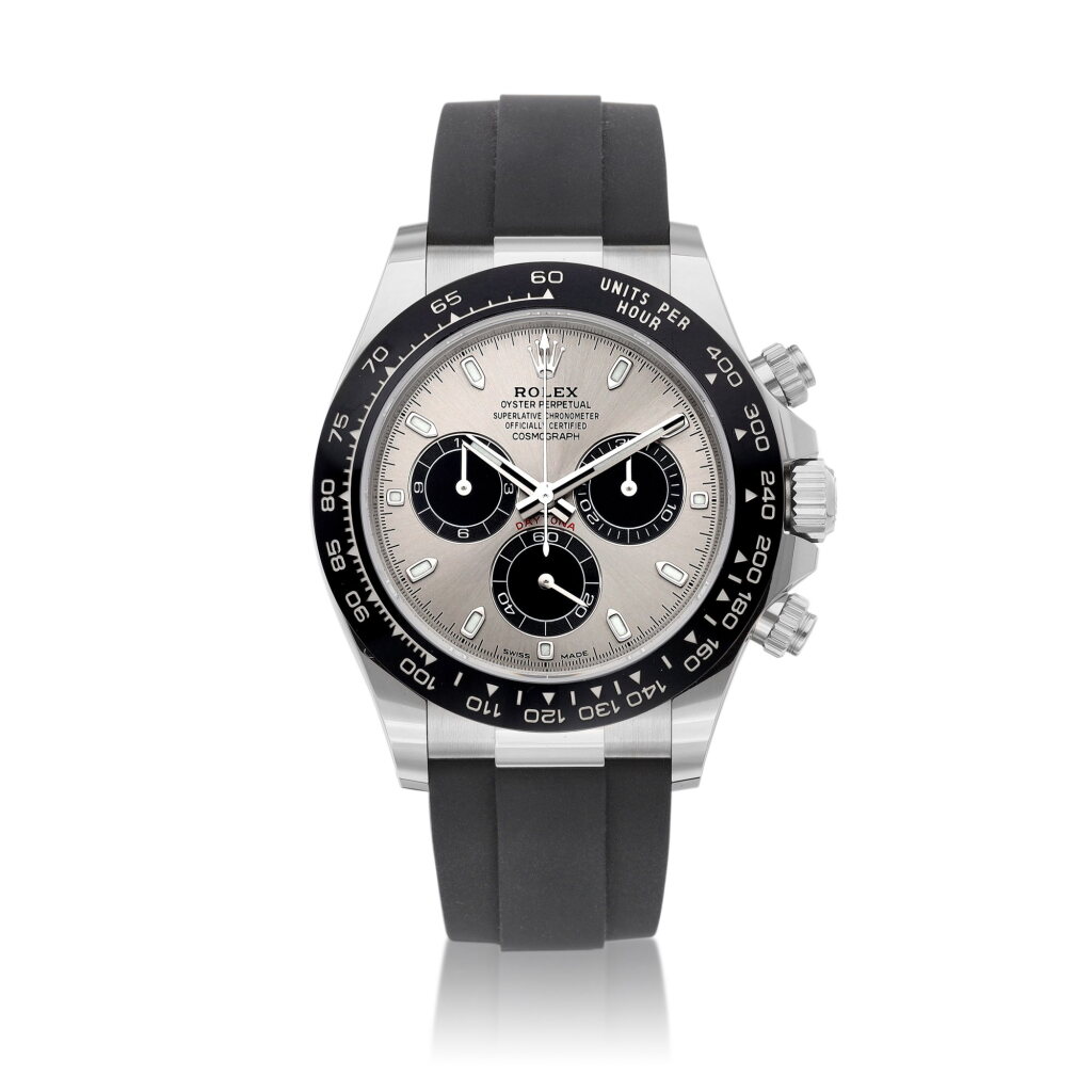 View full screen - View 1 of Lot 8036. Cosmograph Daytona, Reference 116519LN | A white gold chronograph wristwatch, Circa 2021 | 勞力士 | Cosmograph Daytona 型號116519LN | 白金計時腕錶,約2021年製.