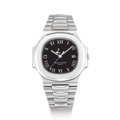 View full screen - View 1 of Lot 2056. PATEK PHILIPPE | NAUTILUS, REFERENCE 3710 A STAINLESS STEEL BRACELET WATCH WITH DATE AND POWER RESERVE INDICATION, CIRCA 2005 " | 百達翡麗 | Nautilus 型號3710 精鋼鏈帶腕錶,備日期及動力儲備顯示,機芯編號3231991,錶殼編號4282983,約2005年製".
