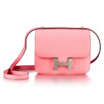 Rose Confetti Epsom Constance 18 Palladium Hardware, 2021 | 愛馬仕糖果淺粉色 Epsom 小牛皮18公分 Constance包,配鍍鈀金屬件,2021年