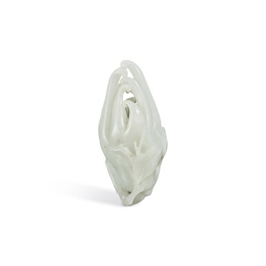 View full screen - View 1 of Lot 46. A white jade carving of a finger citron, Qing dynasty, 18th / 19th century.