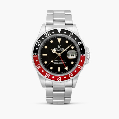 View full screen - View 1 of Lot 2349. GMT-Master II "Fat Lady", Reference 16760 | A stainless steel dual time wristwatch with date and bracelet, Circa 1987.