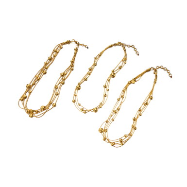 View full screen - View 1 of Lot 522. Three Gold and Gem-Set Necklaces.