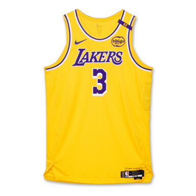 View full screen - View 1 of Lot 29. Anthony Davis Los Angeles Lakers 2024-2025 Game Issued Icon Edition Jersey | Double-Double | 38 Points | Probable 1st Half Wear.