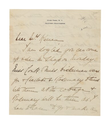 View full screen - View 1 of Lot 73. ELEANOR ROOSEVELT | Signed first edition of Eleanor Roosevelt's autobiography, This I Remember, accompanied by 3 letters.