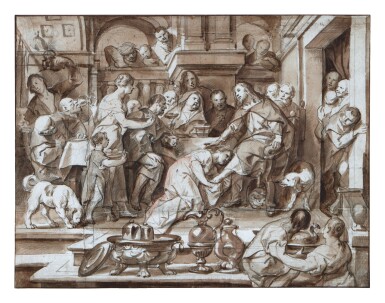 View full screen - View 1 of Lot 79. Mary Magdalen Anointing Christ's Feet.