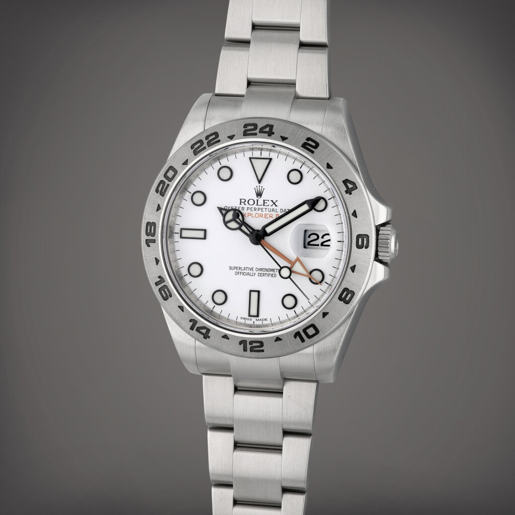 View full screen - View 1 of Lot 246. Reference 216570 Explorer II | A stainless steel automatic dual time wristwatch with date and bracelet, Circa 2015.