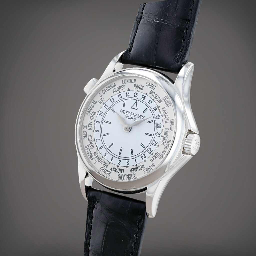 View full screen - View 1 of Lot 57. World Time, Reference 5110G A white gold world time wristwatch with prototype dial Circa 2003.