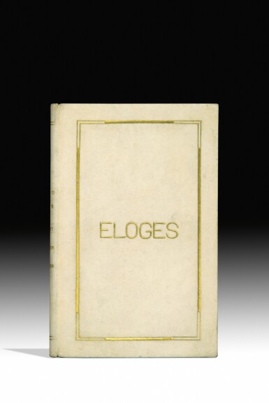 View full screen - View 1 of Lot 263. SAINT-JOHN PERSE. Eloges. 1911. Très rare édition originale. Reliure de Pierre Legrain en parchemin..