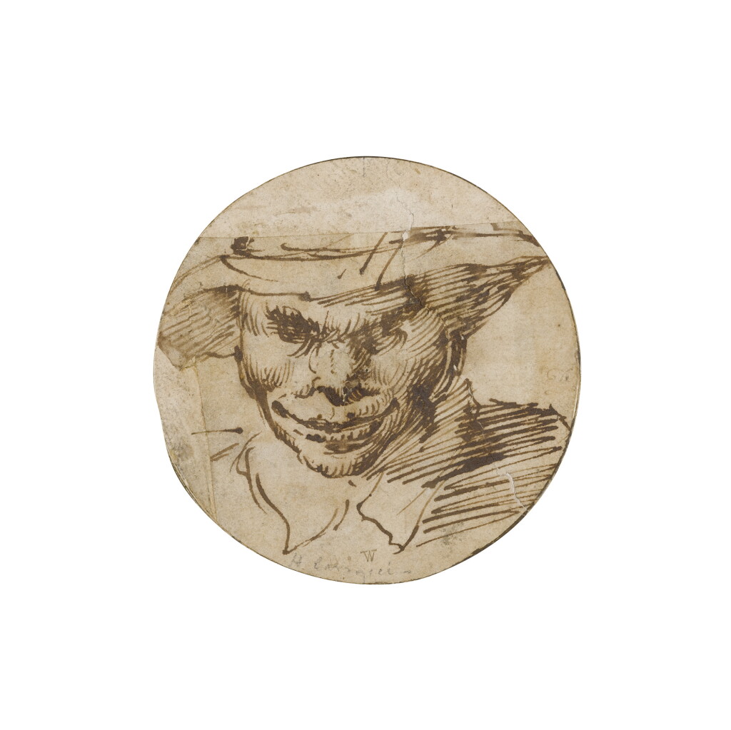 View full screen - View 1 of Lot 264. ATTRIBUTED TO ANNIBALE CARRACCI | A MAN IN A HAT, BUST LENGTH.