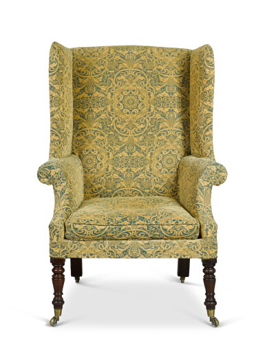 View full screen - View 1 of Lot 36. A late Regency mahogany wing armchair, circa 1825.