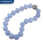 SEAMAN SCHEPPS | CHALCEDONY, SAPPHIRE AND DIAMOND NECKLACE