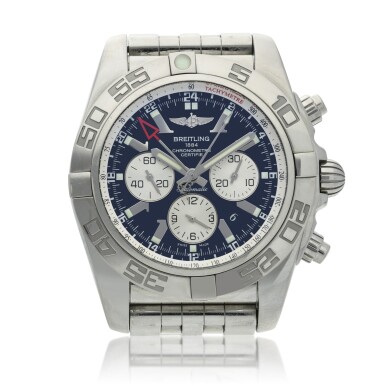 View full screen - View 1 of Lot 152. Reference AB0410 Chronomat A stainless steel dual time chronograph wristwatch with date and bracelet, Circa 2011.