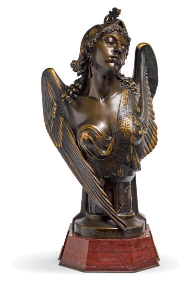 View full screen - View 1 of Lot 55. PIERRE EUGÈNE EMILE HÉBERT | BUST OF SEMIRAMIS.