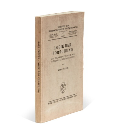 View full screen - View 1 of Lot 118. Karl Popper | Logik der Forschung, Vienna, 1935, printed wrappers.