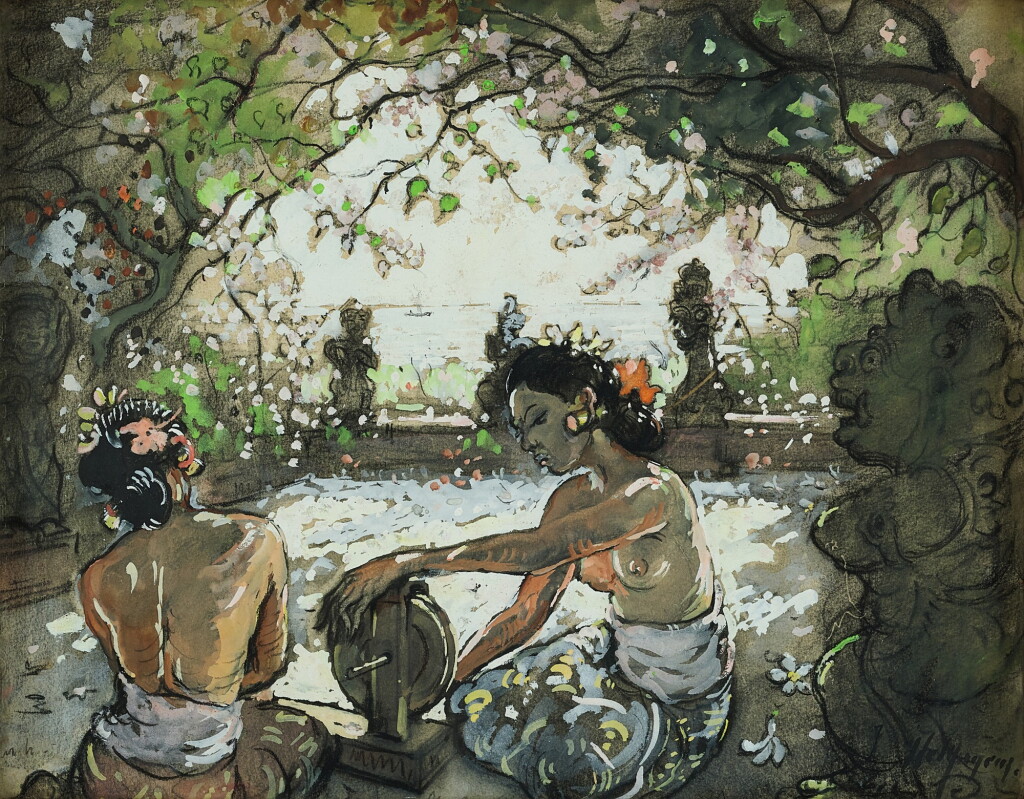 View full screen - View 1 of Lot 4583. Two Balinese Women Working | 勤勞的峇里女子.
