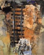 Abstract with Railway, Workers and Train