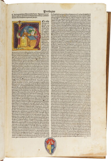 View full screen - View 1 of Lot 45. Biblia latina, Venice, Scoto, 1489, part 1 only, modern leather over wooden boards.