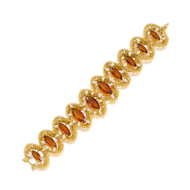 View full screen - View 1 of Lot 37. Citrine and Diamond Bracelet .