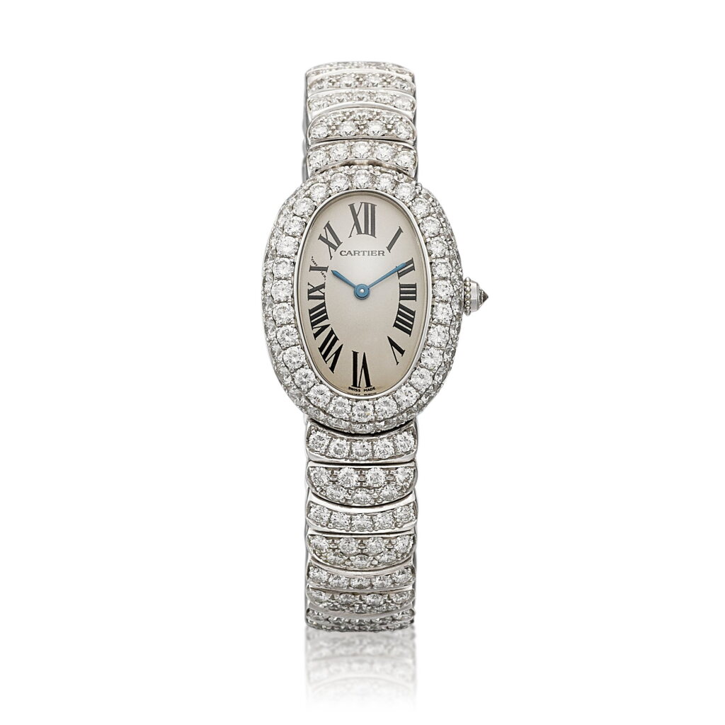 View full screen - View 1 of Lot 247. 'Baignoire' Diamond Wristwatch | 卡地亞 | 'Baignoire' 鑽石腕錶.