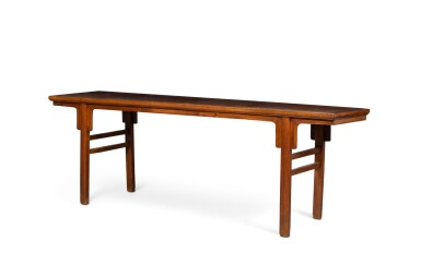 View full screen - View 1 of Lot 52. A large jumu recessed-legs table, pingtou'an | 櫸木平頭案.