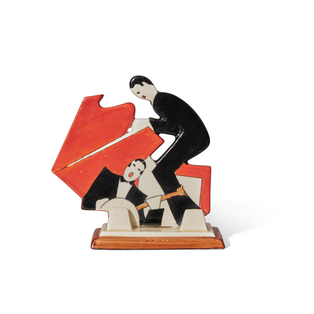 View full screen - View 1 of Lot 469. A Clarice Cliff 'Age of Jazz' Figural Centerpiece, circa 1930.