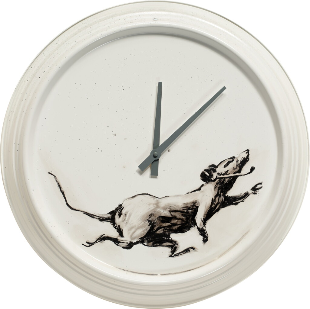 View full screen - View 1 of Lot 235. Rat Clock with Headset.