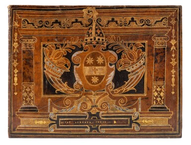View full screen - View 1 of Lot 153. Gohory, Hystoria Jasonis, Paris, 1563, Parisian architectural binding for Nicolas Dangu.
