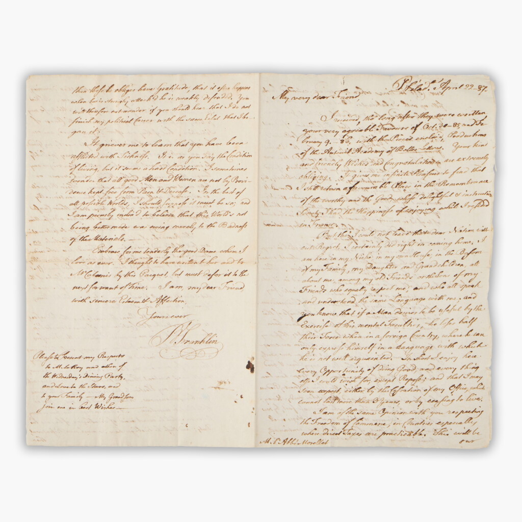 View full screen - View 1 of Lot 138. Benjamin Franklin | "the Day of the Declaration of Independence is everywhere annually celebrated".