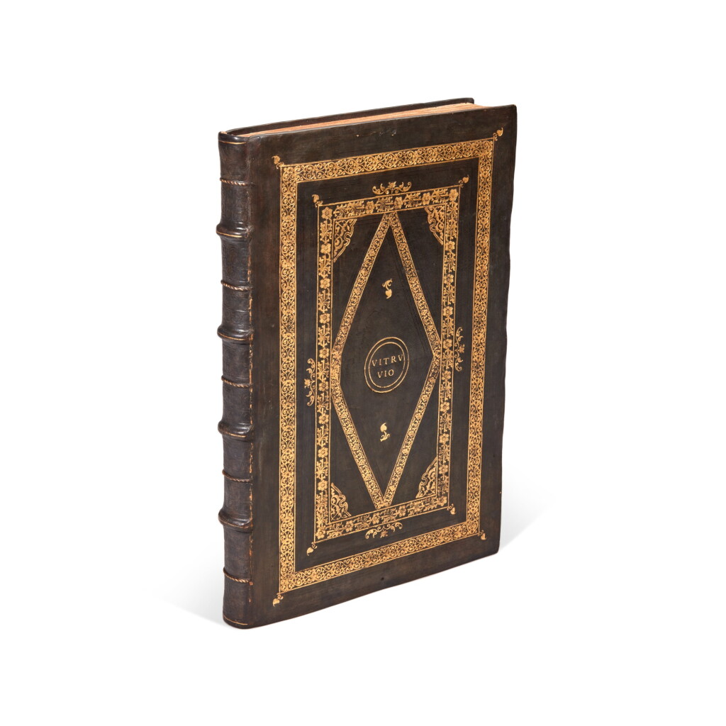 View full screen - View 1 of Lot 643. Vitruvius, De architectura libri decem traducti in vulgare, Como, 1521, contemporary Venetian morocco gilt.