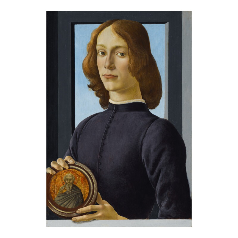 Sandro Botticelli Portrait of a Young Man Holding a Roundel (Dok. Sotheby