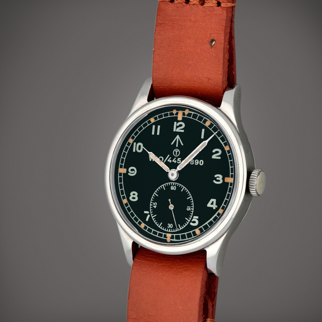 View full screen - View 1 of Lot 422. 'Mark X' | A stainless steel wristwatch made for the British Army | Circa 1957.