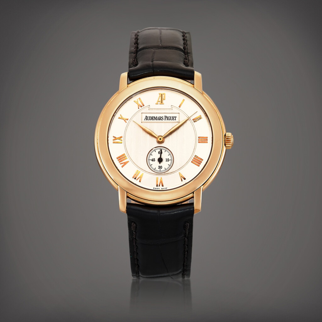 View full screen - View 1 of Lot 8703. Jules Audemars, Reference 15056OR | A pink gold wristwatch, Circa 2002 | 愛彼 | Jules Audemars 型號15056OR | 粉紅金腕錶,約2002年製.