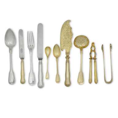 View full screen - View 1 of Lot 9. King Albert I: A group of silver and silver-gilt Belgian flatware, Joseph-Henri Mercier, Brussels, early 20th century.