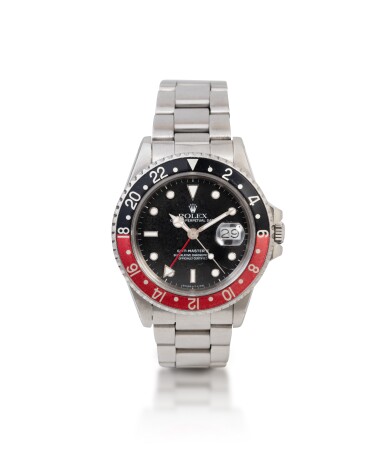 View full screen - View 1 of Lot 62. 'Coke' GMT-Master, Ref. 16760 Montre bracelet en acier avec deux fuseaux horaires et date | Stainless steel dual time zone wristwatch with date and bracelet Vers 1987 | Circa 1987.