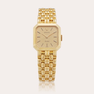 View full screen - View 1 of Lot 382. Orchid | A yellow gold square wristwatch, Circa 1970's.