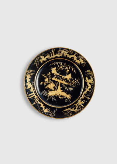 View full screen - View 1 of Lot 338. A Sèvres (Hard-Paste) Porcelain Black-Ground Plate, circa 1791.