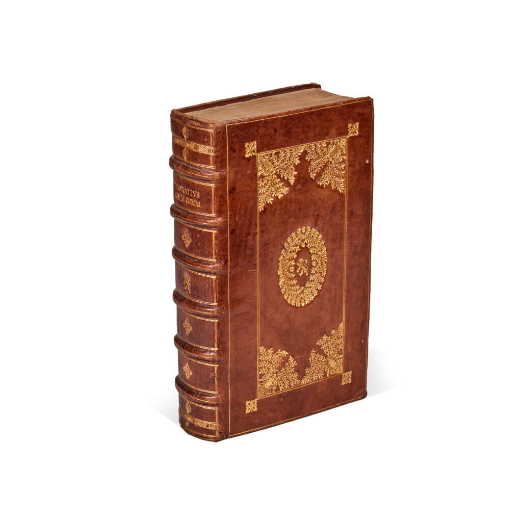 View full screen - View 1 of Lot 1126. Horatius, Opera, Basel, 1580, Parisian binding of brown morocco gilt for Bartolomeo Cenami.