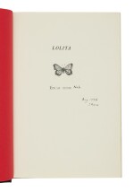 Nabokov, Vladimir | Lolita; first American edition, inscribed to his wife Véra with a butterfly drawing