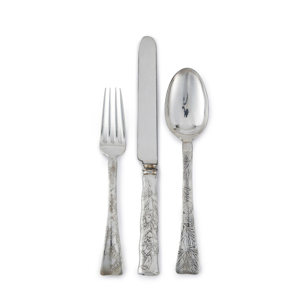 View full screen - View 1 of Lot 1145. An American Silver Lap-Over Edge Flatware Service, Tiffany & Co., New York, Circa 1880 and Later .